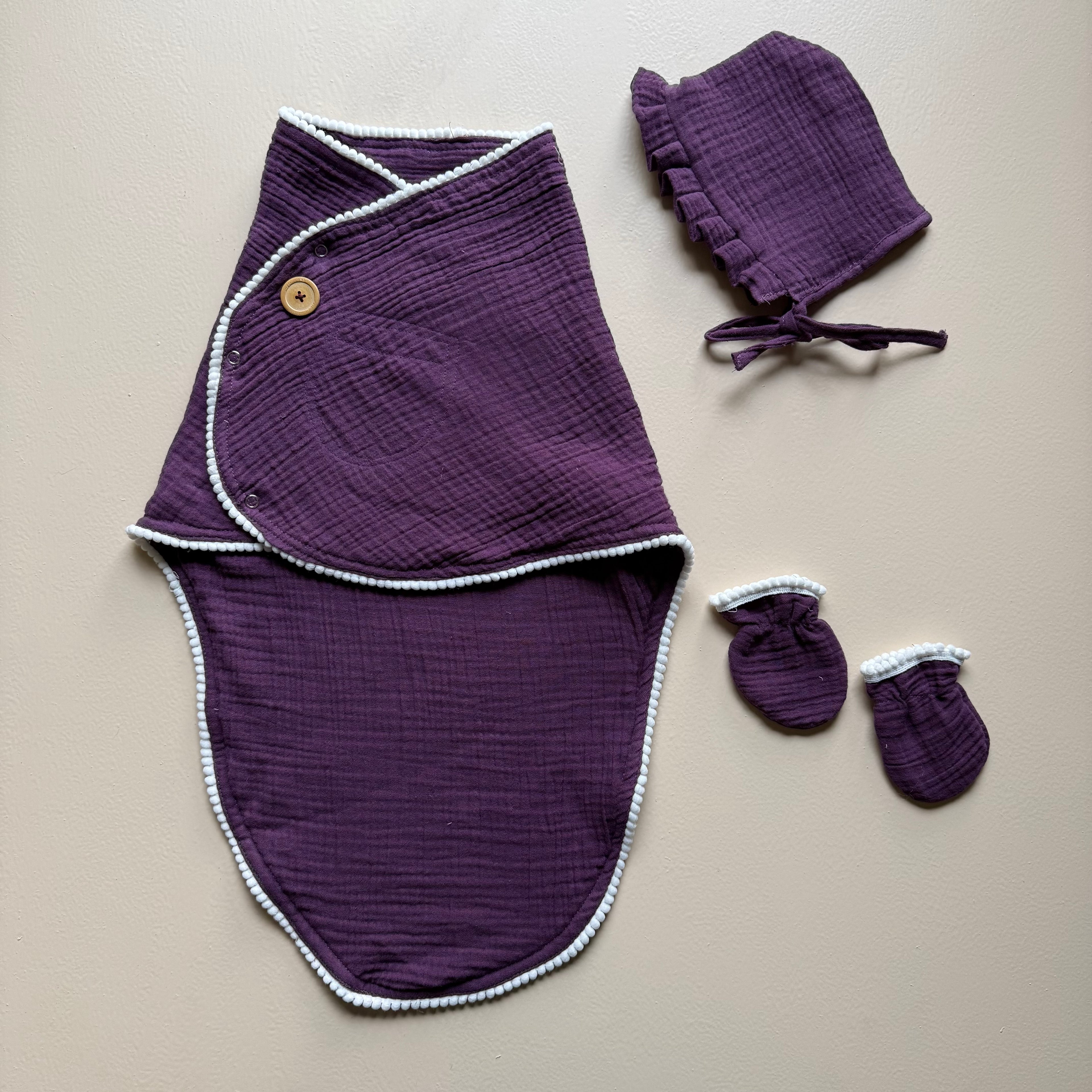 Plum Petal Muslin Swaddle Set