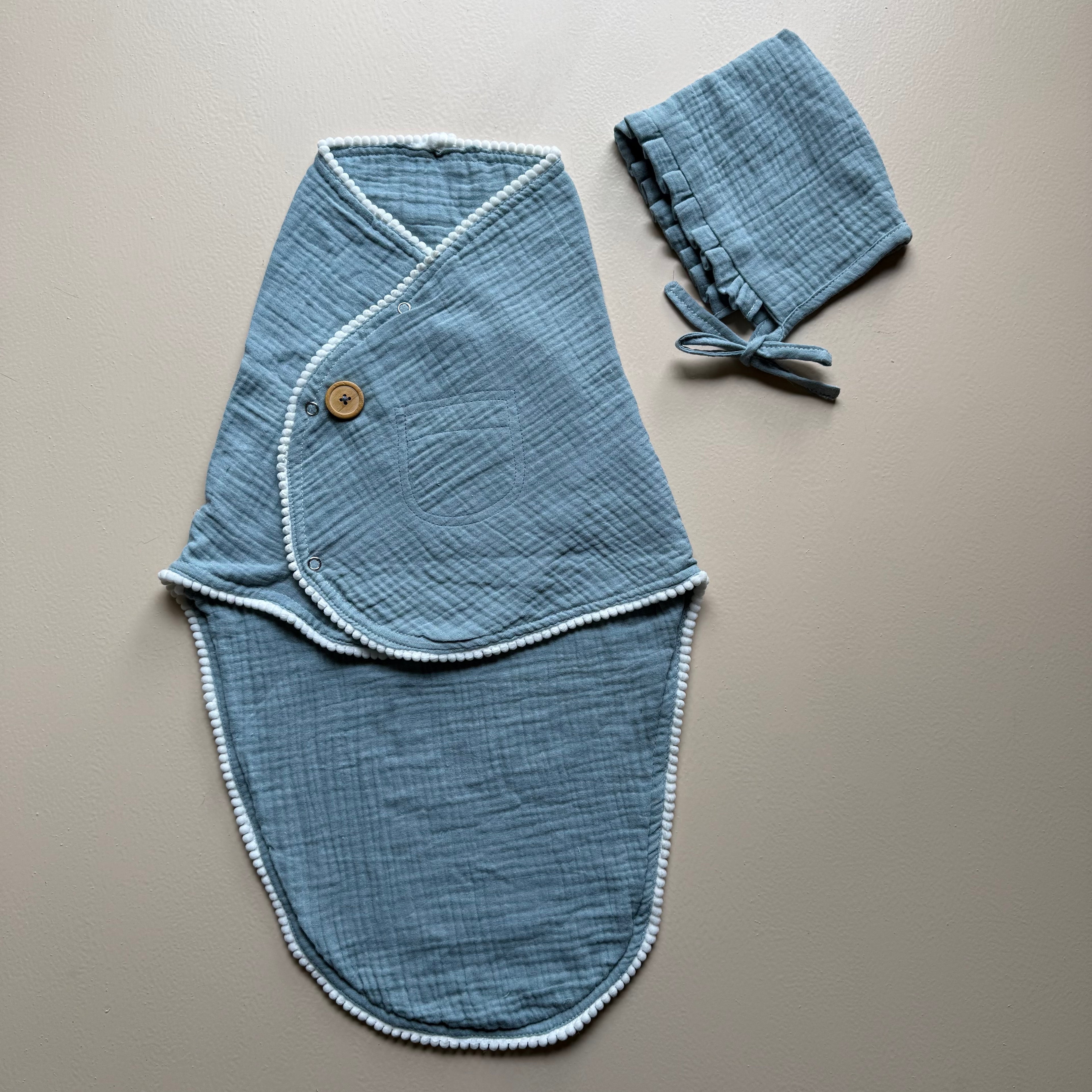 Powder Blue Cloud Muslin Swaddle Set