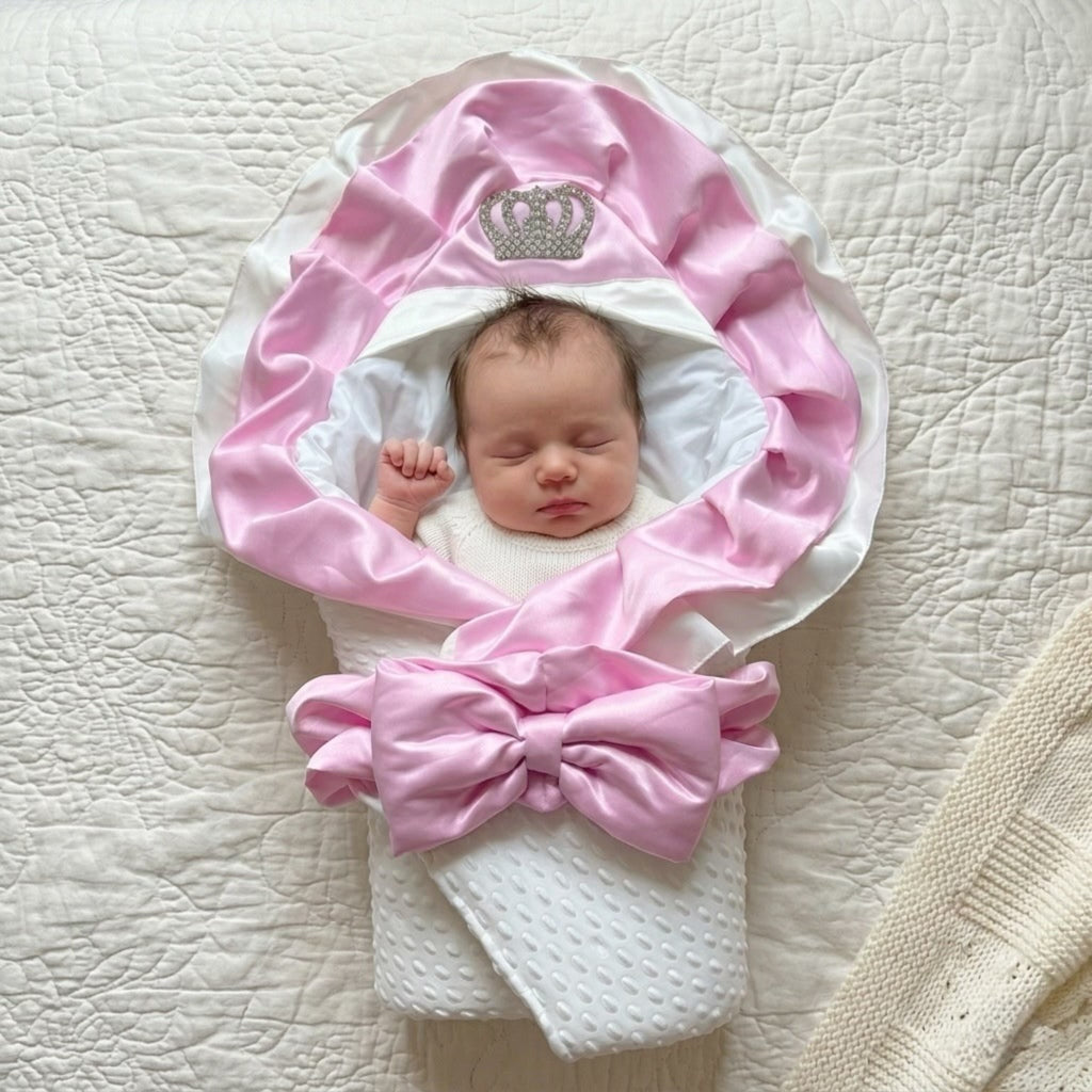 Princess Crown Luxe Baby Drape with Attached Hood