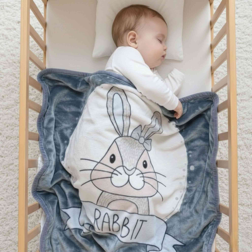 Baby Aroosa Grey Bunny Snuggle Blanket