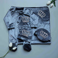 Silver Royalty Grey Velvet Crown Romper Set