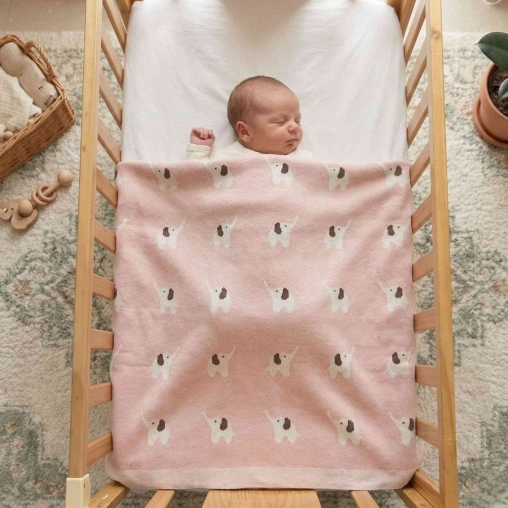 Elephant Dreams Cotton Baby Blanket