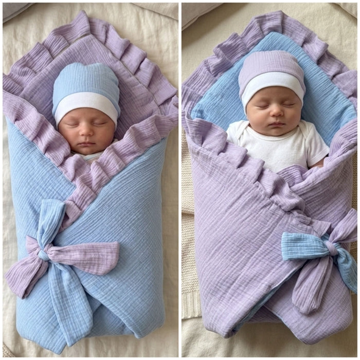 Lilac Sky Heirloom Reversible Muslin Drape Set