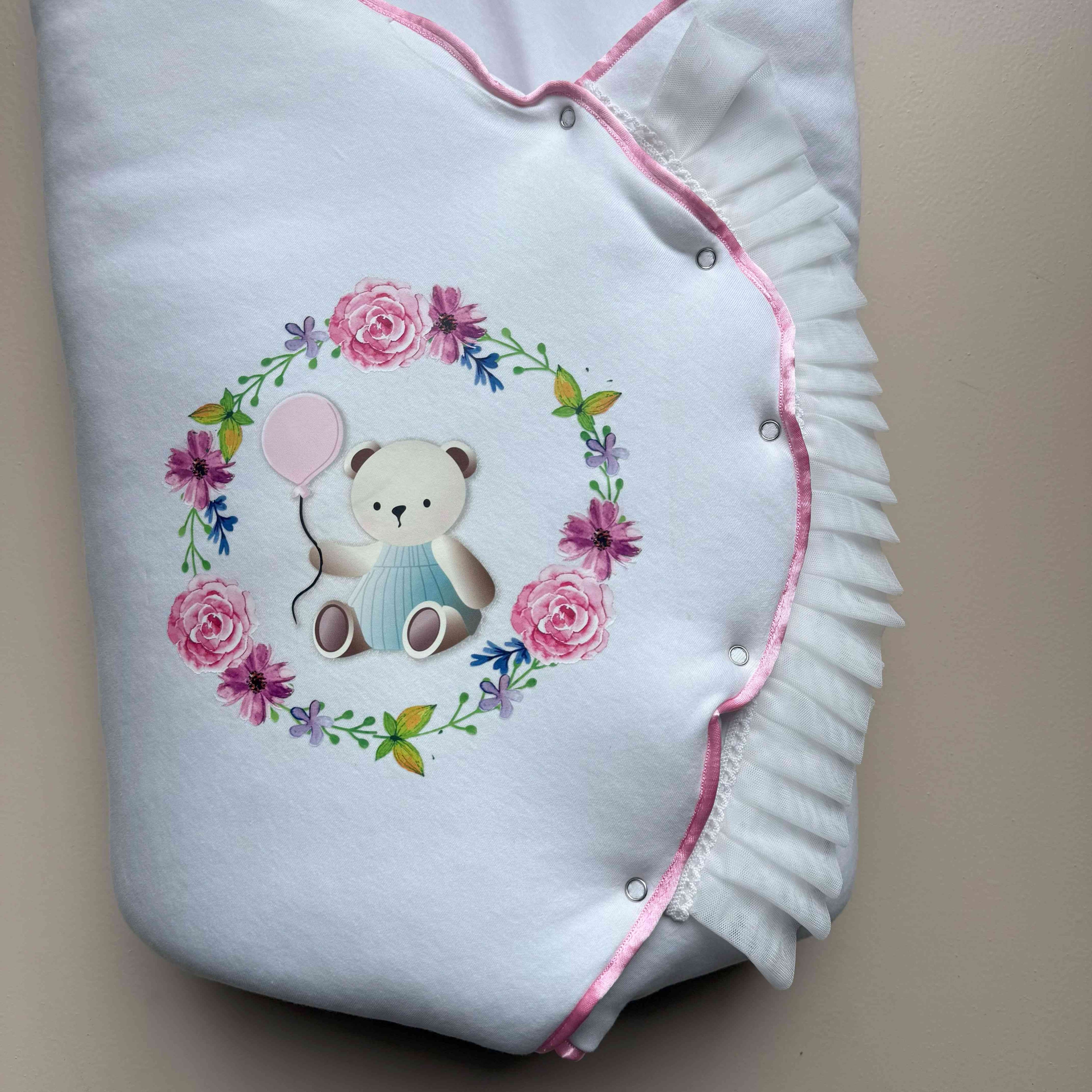 Teddy in Bloom Baby Drape
