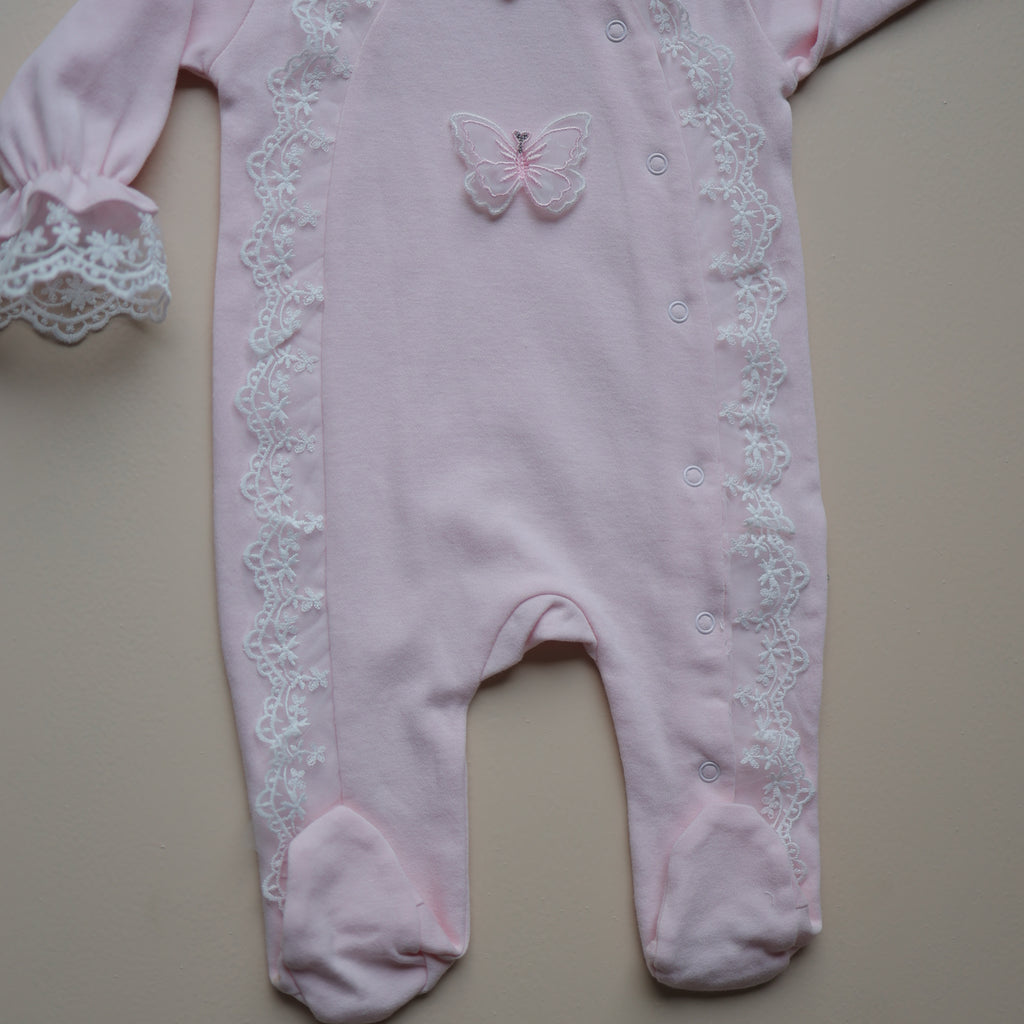Rose Petal Butterfly Baby Romper