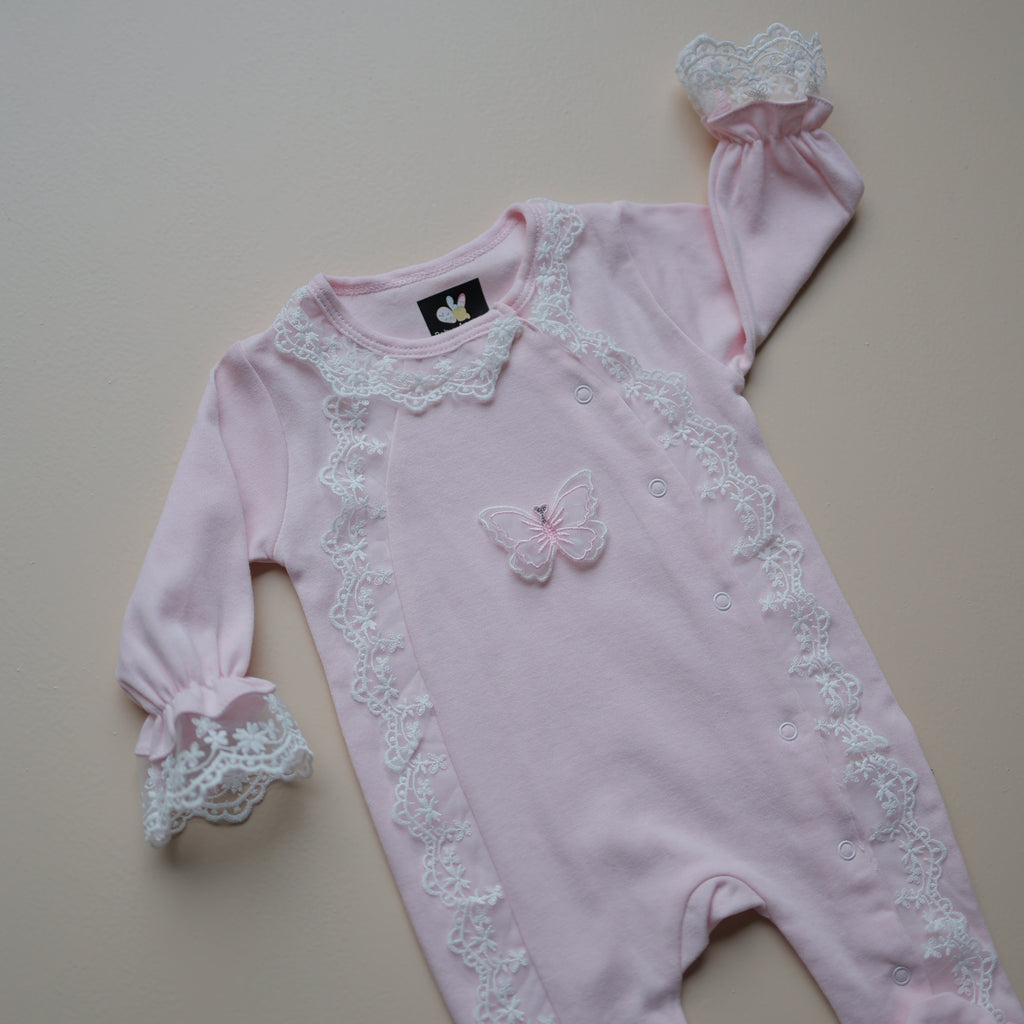 Rose Petal Butterfly Baby Romper