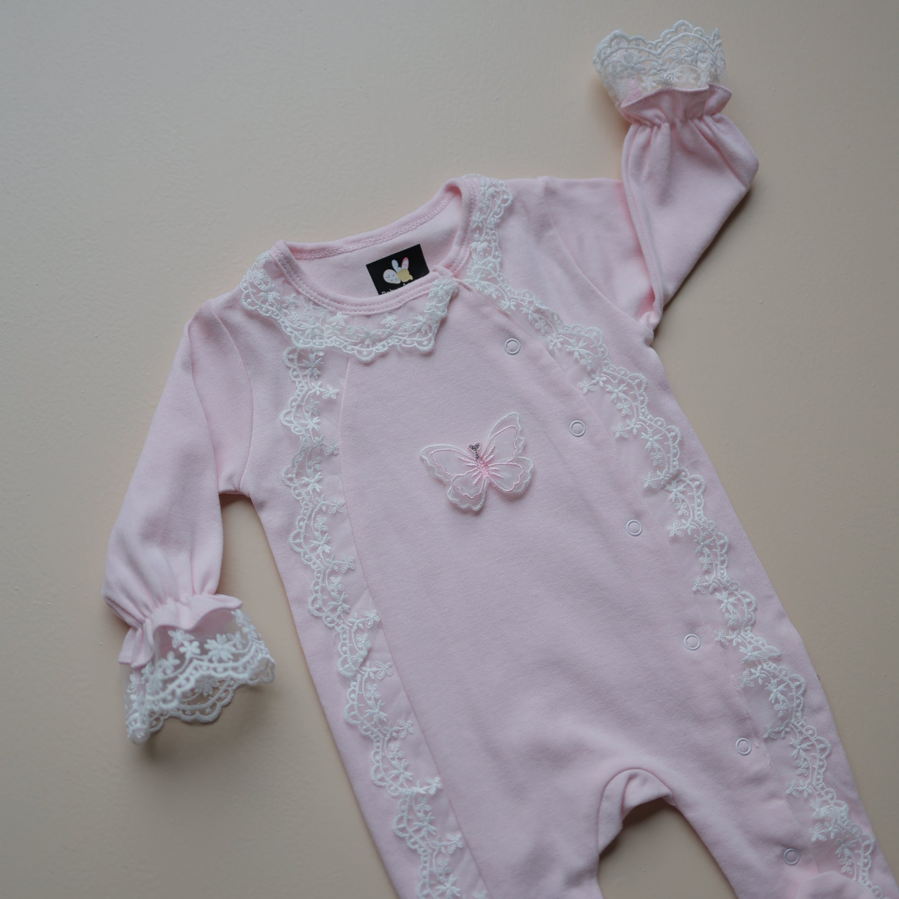 Rose Petal Butterfly Baby Romper