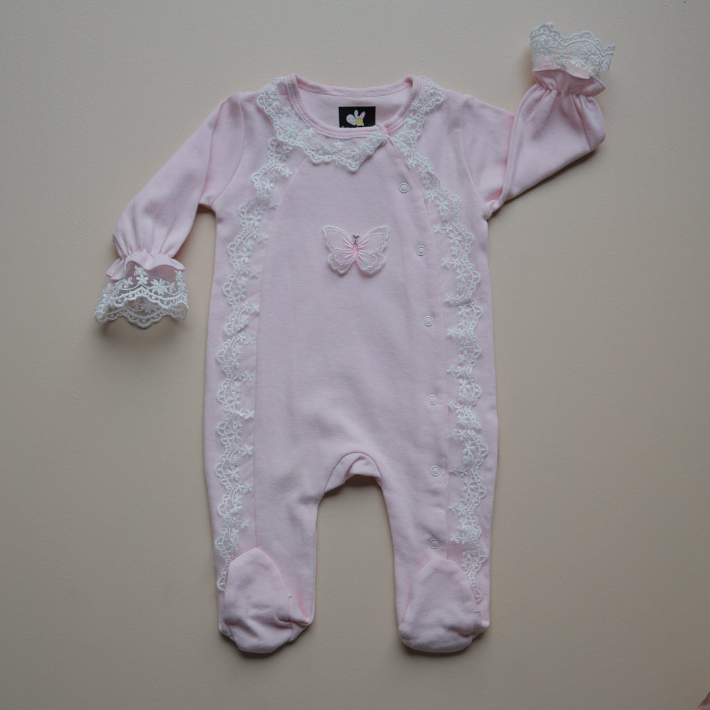 Rose Petal Butterfly Baby Romper