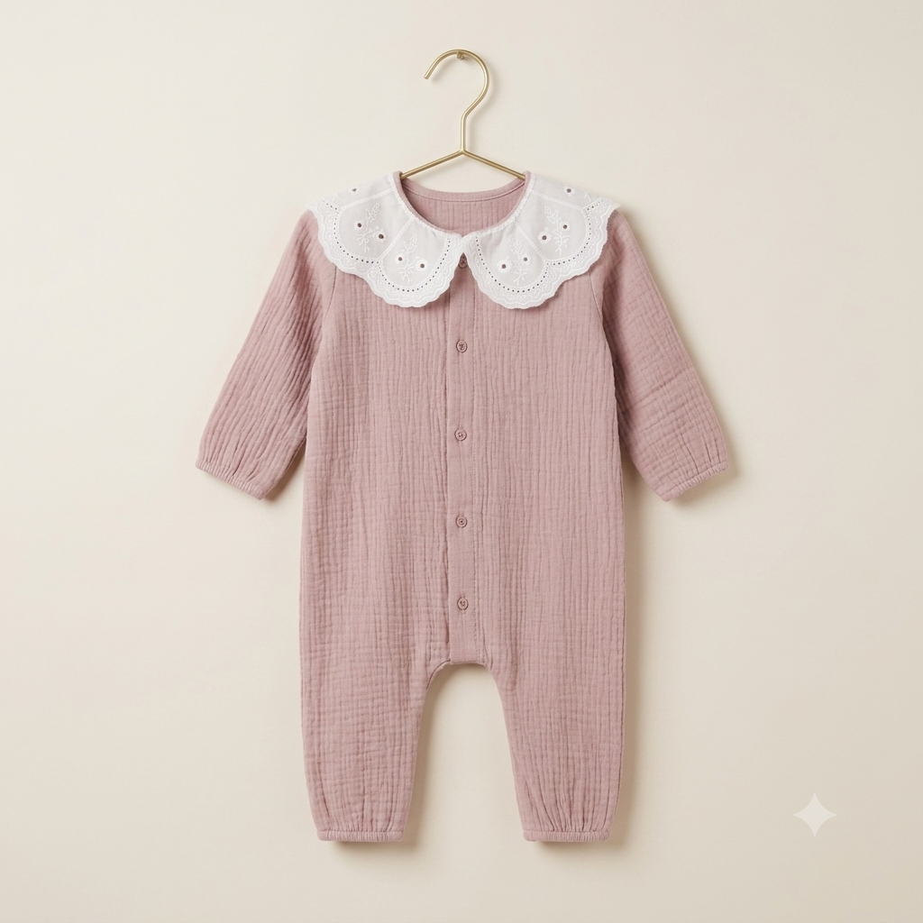 Rosé Heirloom Muslin Romper