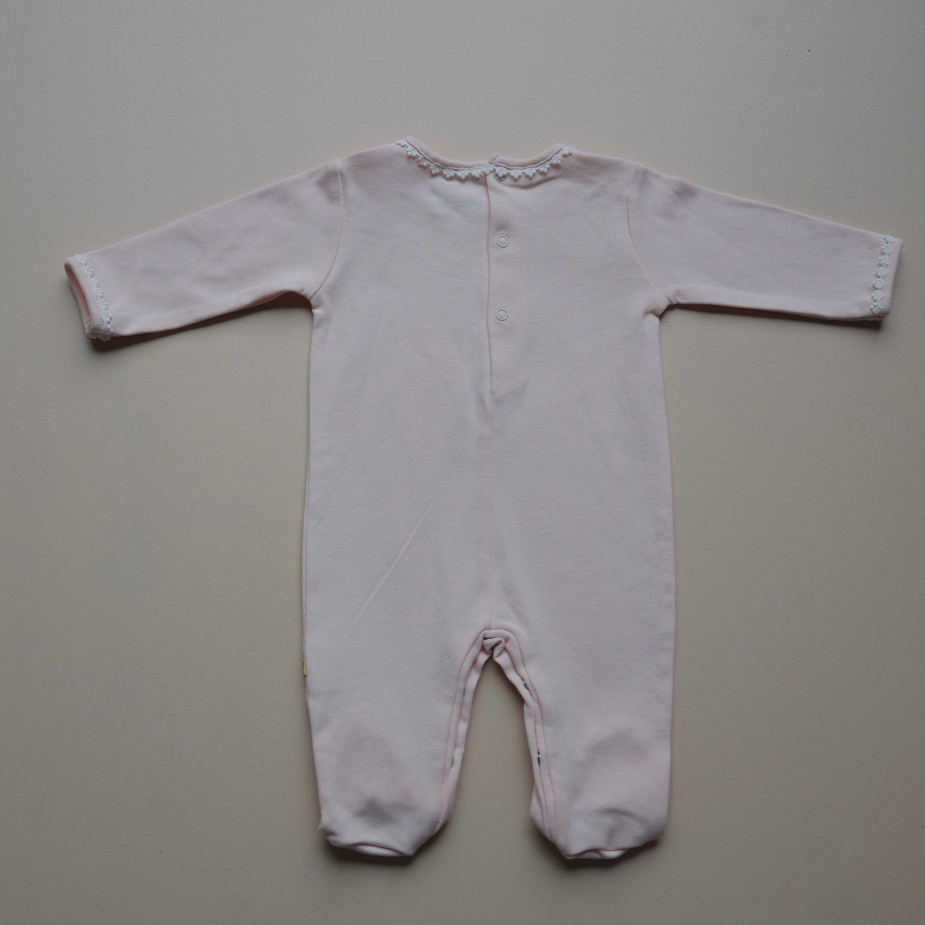 Rosy Bloom Lace Baby Romper