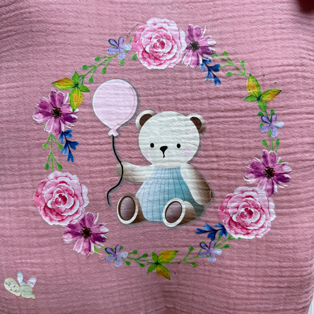 Rosy Teddy Dream Muslin Sleeping Bag