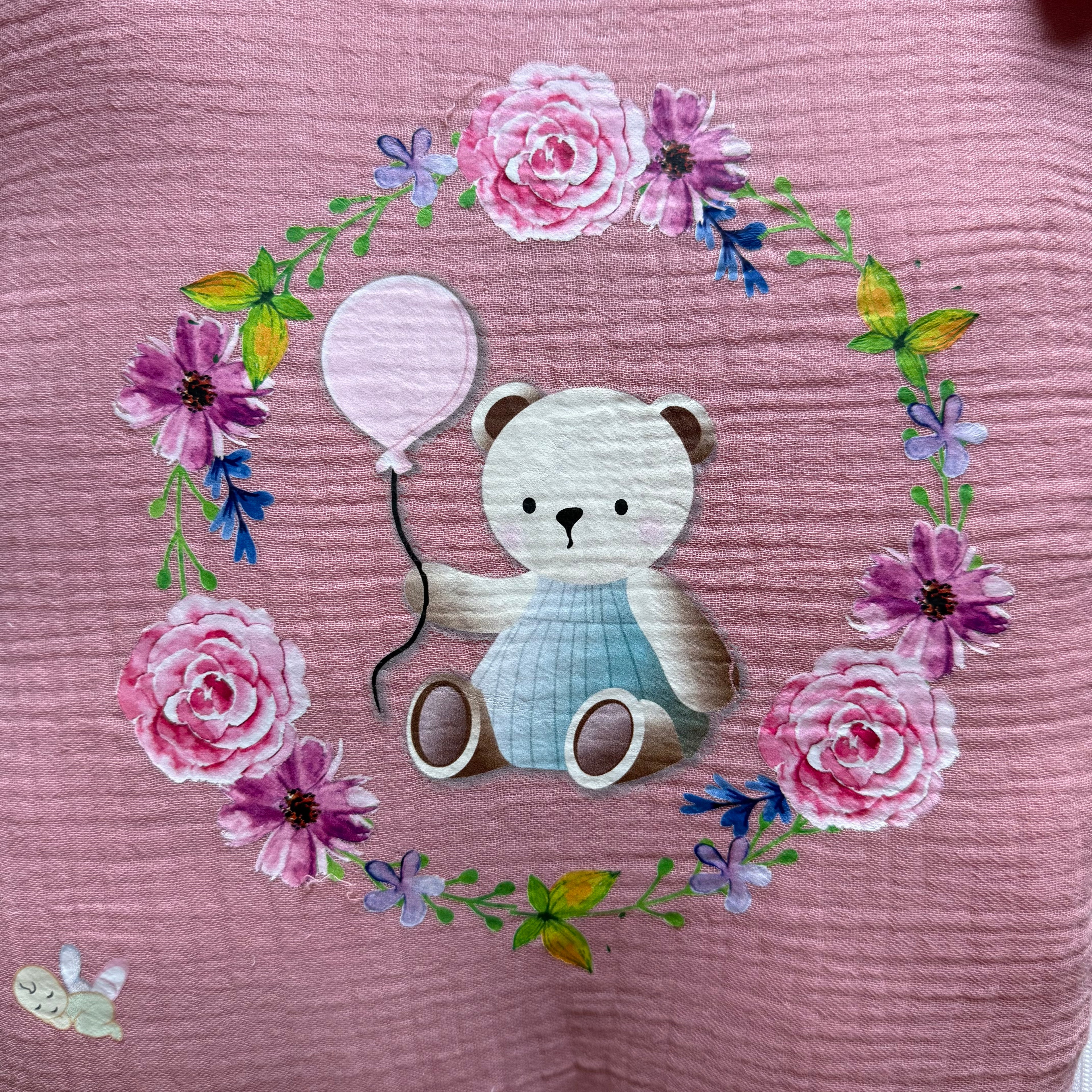 Rosy Teddy Dream Muslin Sleeping Bag