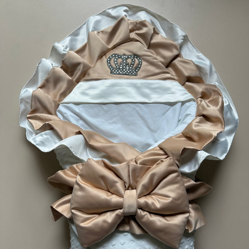 Royal Crown Luxe Gold Baby Drape with Attached Hood