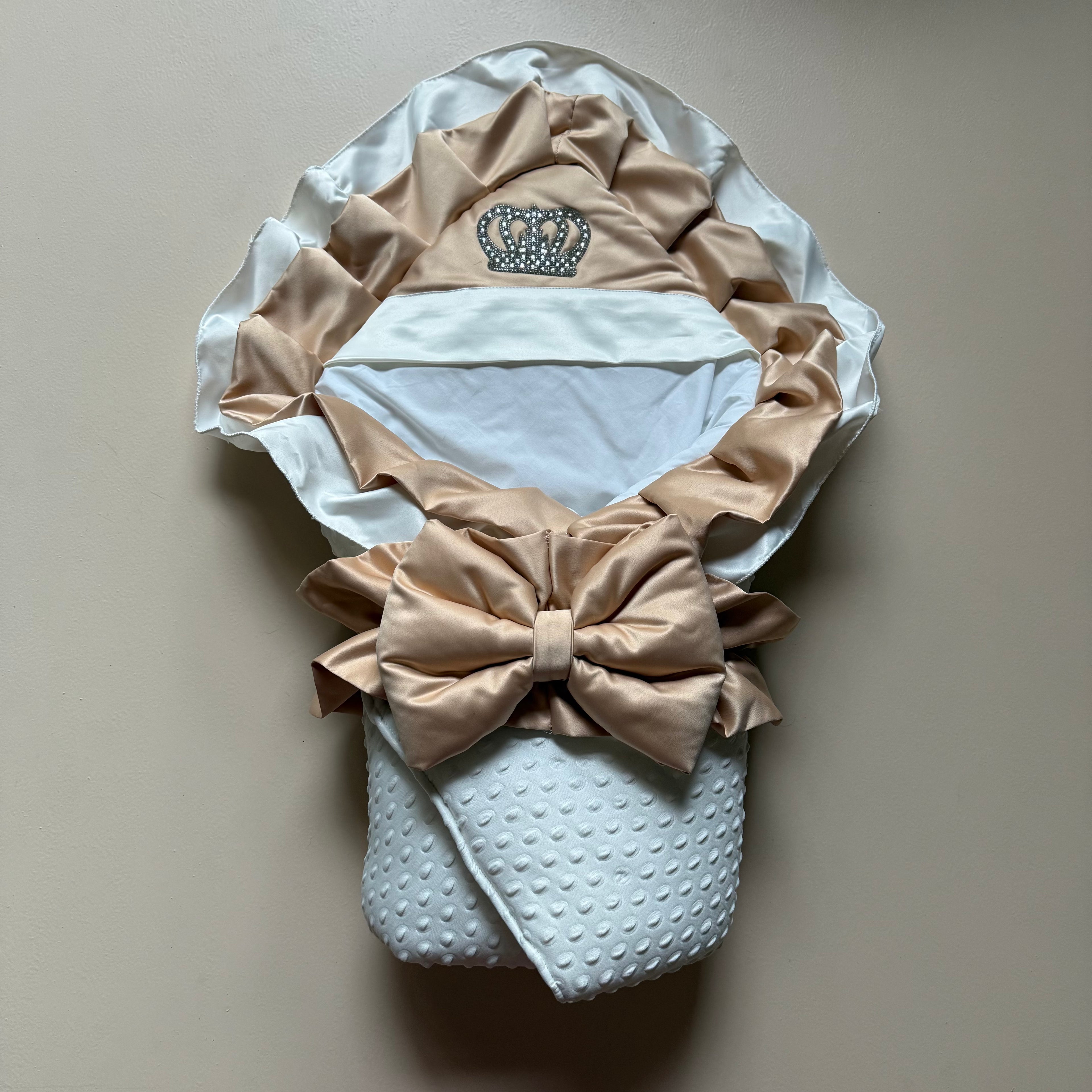 Royal Crown Luxe Gold Baby Drape with Attached Hood