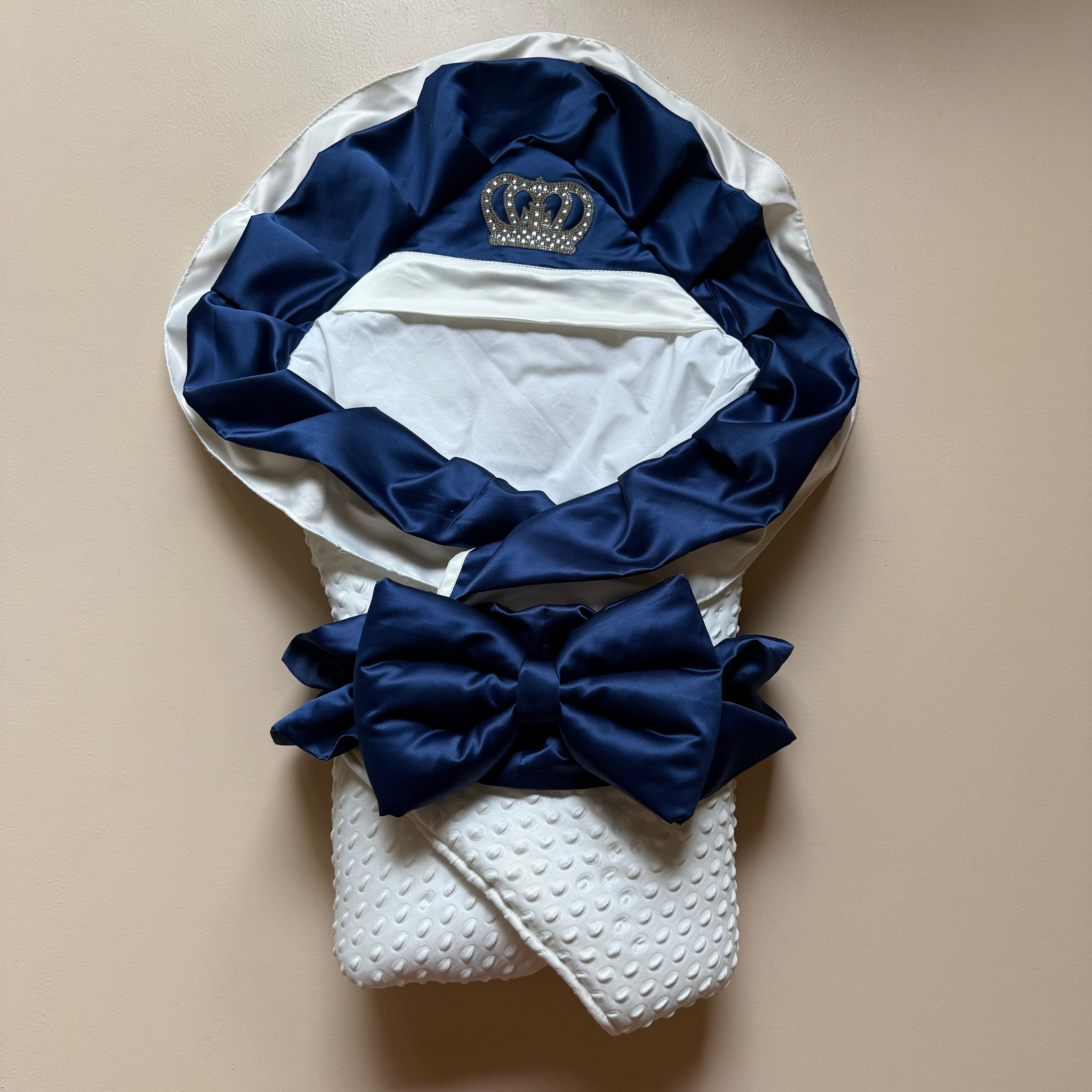 Royal Crown Luxe Hooded Navy Baby Drape