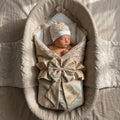 Royal Heir Gold Satin Baby Drape & Cap Set