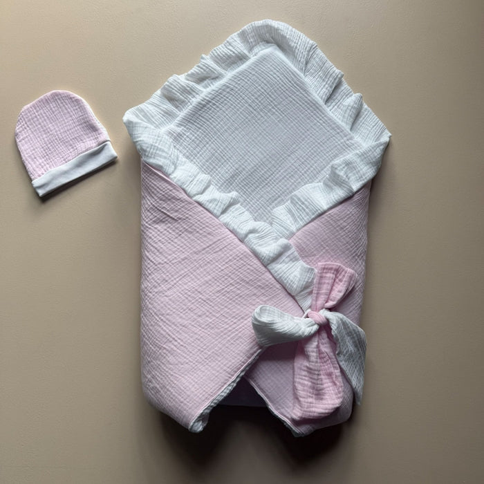 Blush Heirloom Reversible Muslin Drape Set