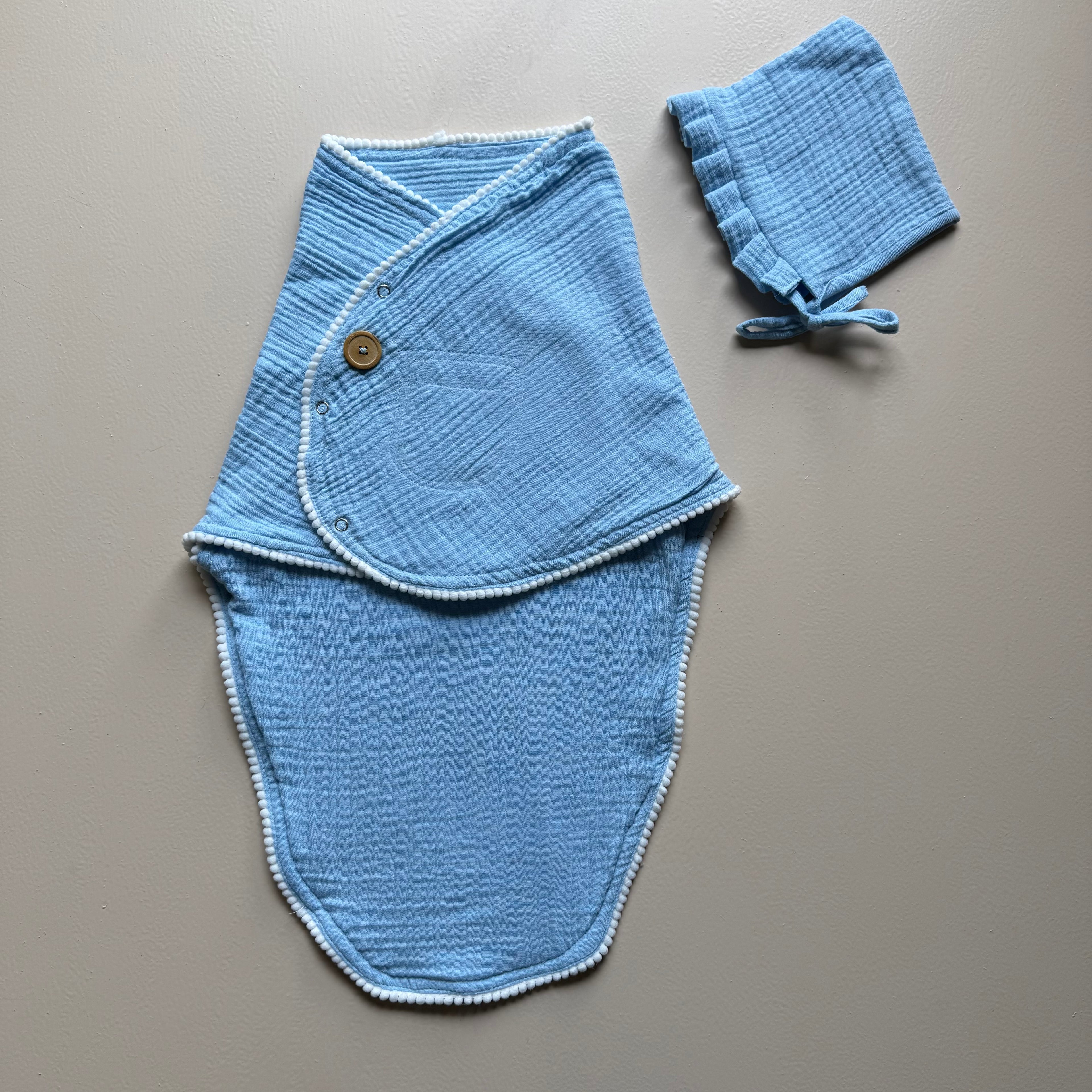Sky Blue WhisperSoft Muslin Swadle Set