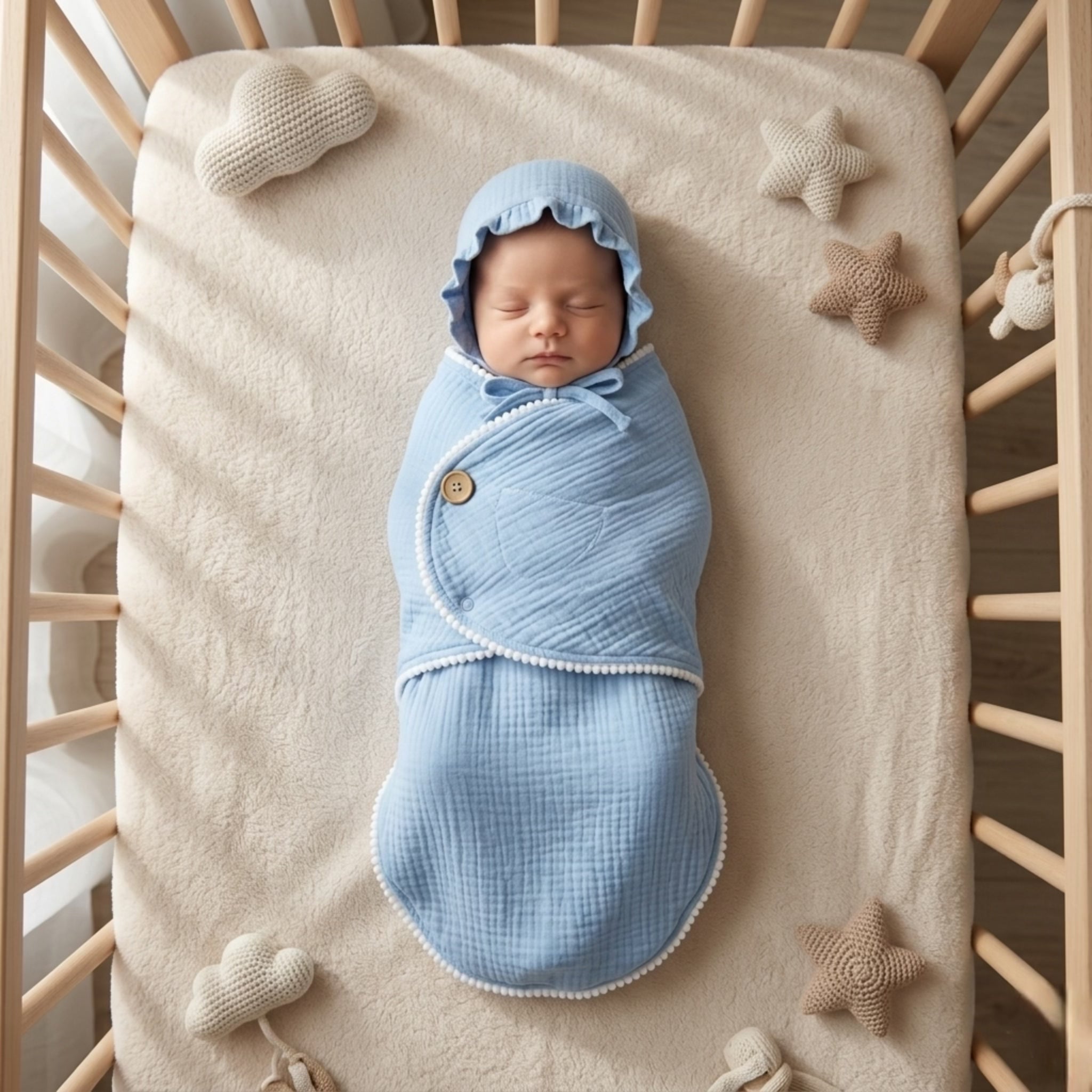Sky Blue WhisperSoft Muslin Swadle Set