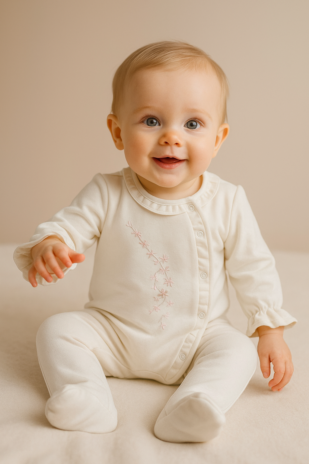 Snow Blossom Baby Romper