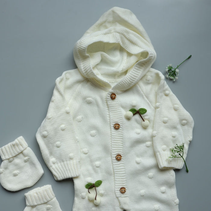 Snow Cherry Knitted Winter Jumpsuit