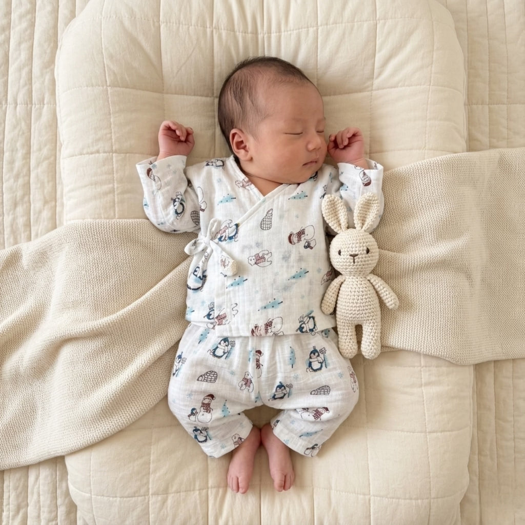 Snowy Snuggles – 5 Piece Muslin Newborn Set