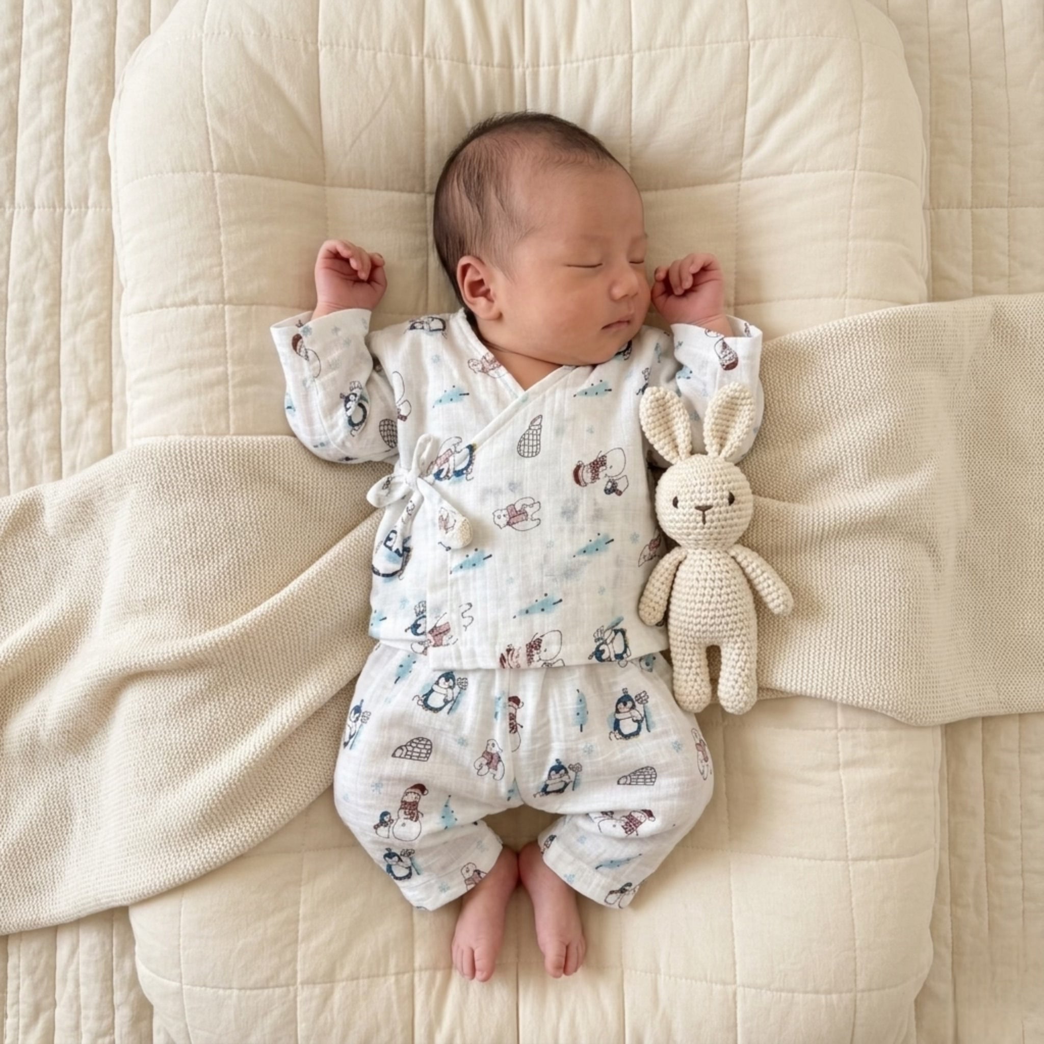 Snowy Snuggles – 5 Piece Muslin Newborn Set