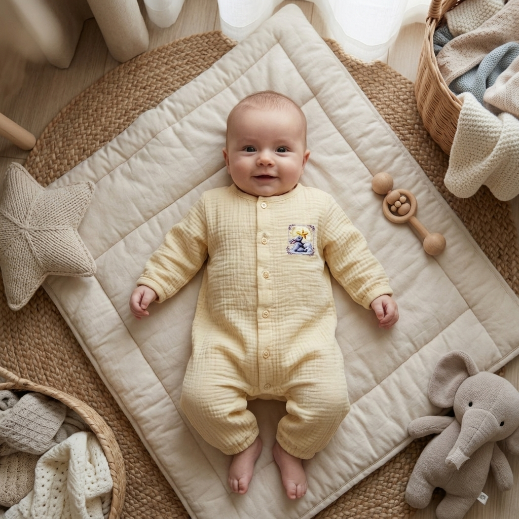 Sunbeam Snuggles Muslin Romper