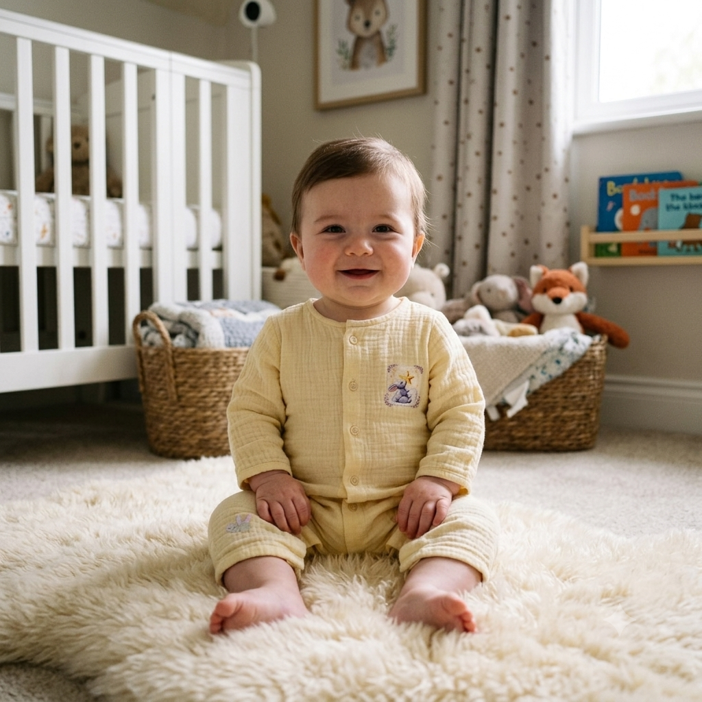 Sunbeam Snuggles Muslin Romper
