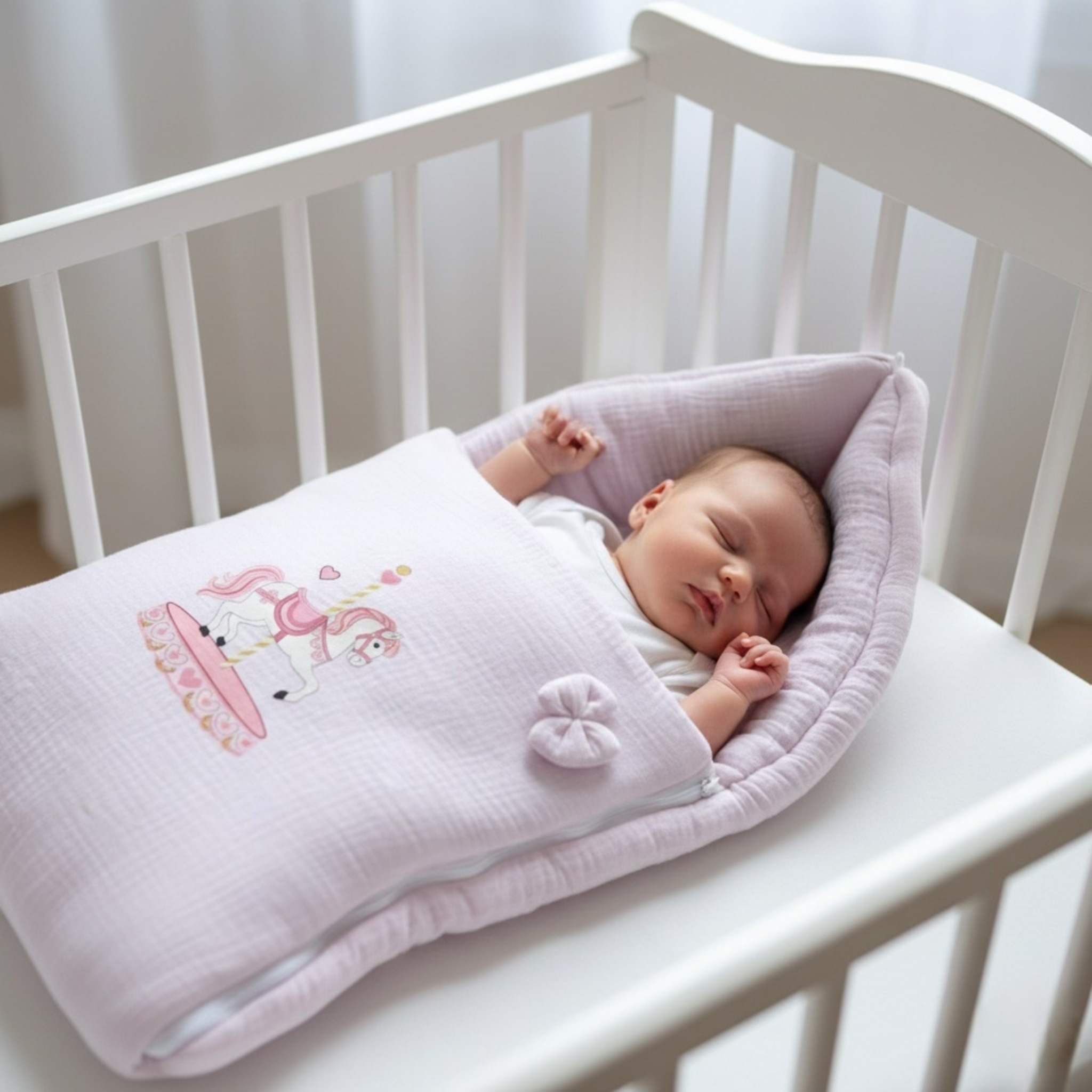 Blush Carousel Muslin Sleeping Bag