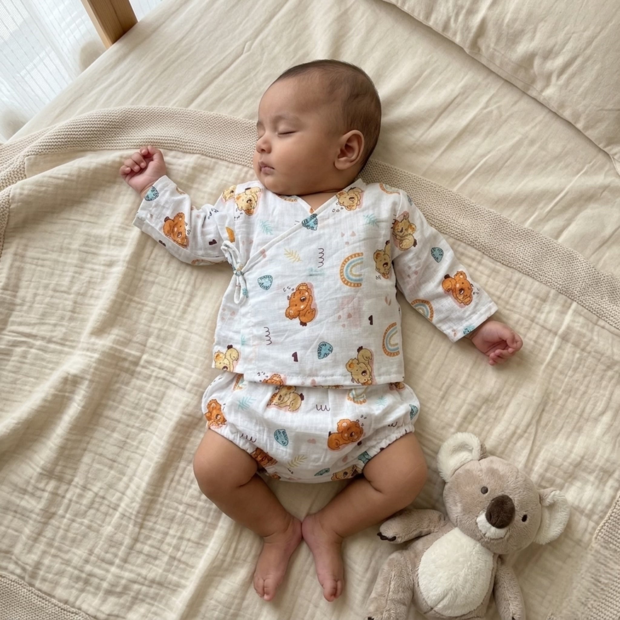 Teddy Dreams – 5 Piece Muslin Newborn Set