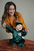 GLEAMING GREEN ROMPER SET