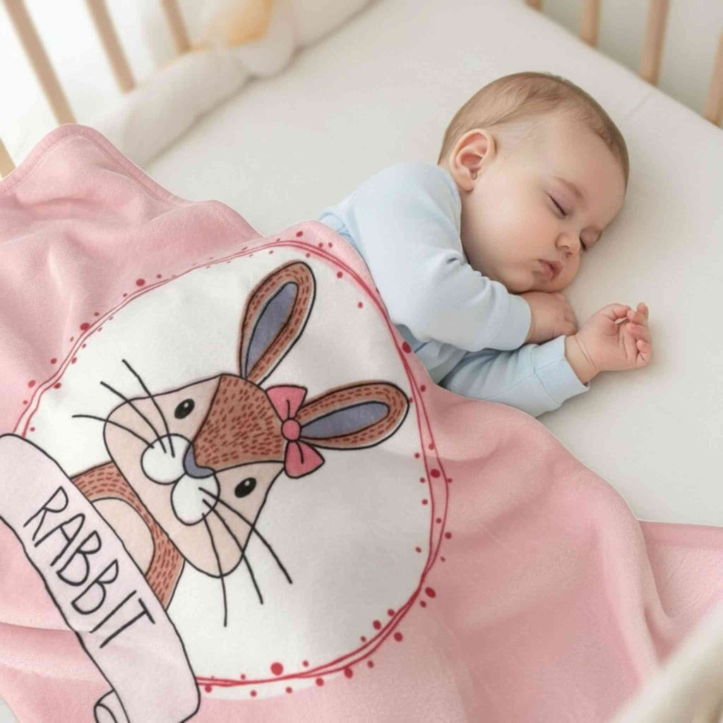 Baby Aroosa Blush Pink Bunny Snuggle Blanket