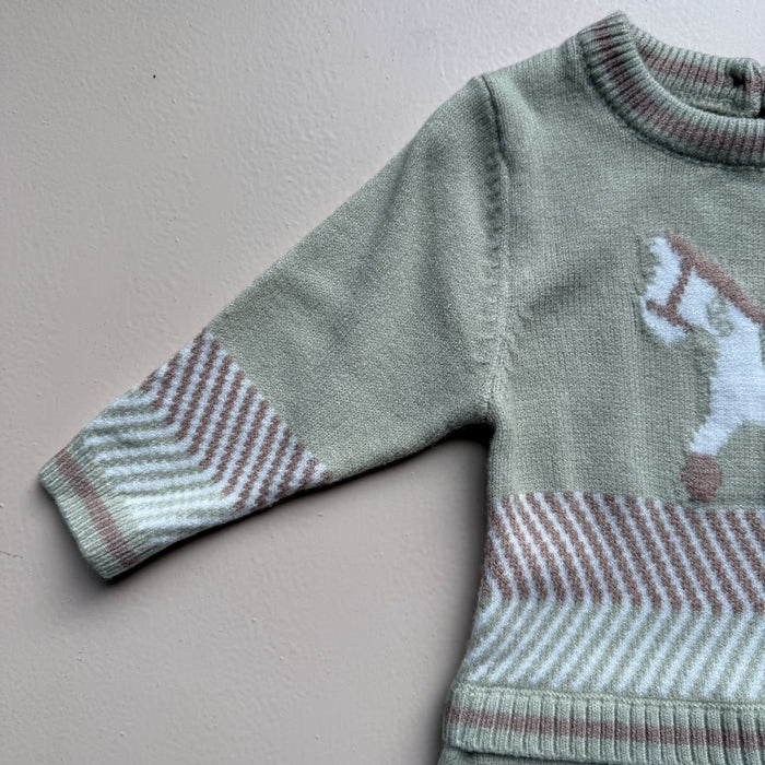 Sage Pony Knit Romper