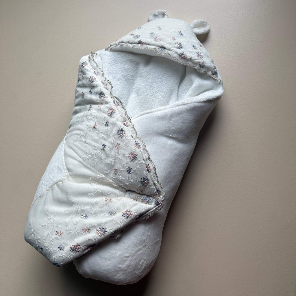 WinterPetal Embroidered Lace Quilt