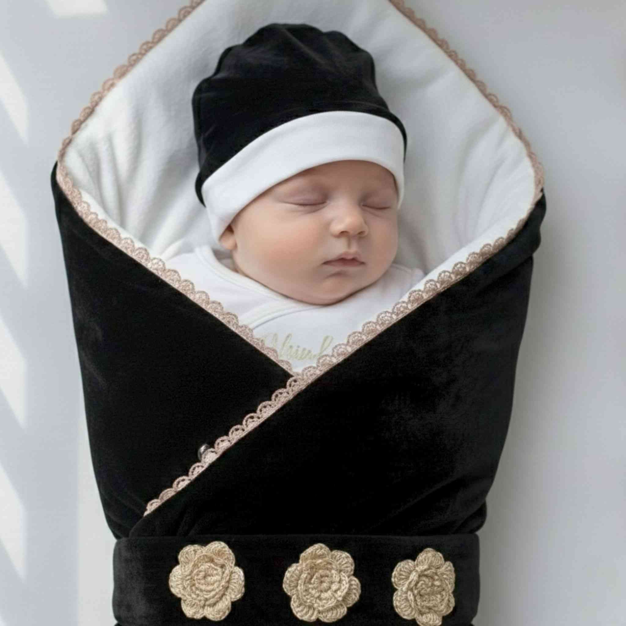 Midnight Velvet Gold Bloom Drape Set