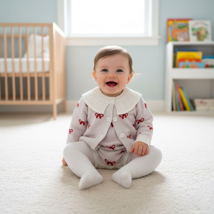 Petite Bow Heirloom Knit Co-Ord Set
