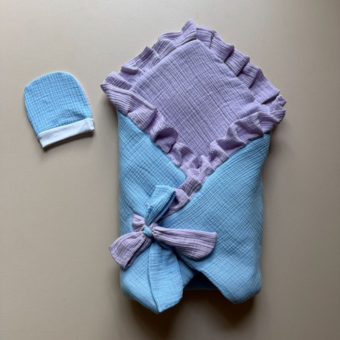 Lilac Sky Heirloom Reversible Muslin Drape Set