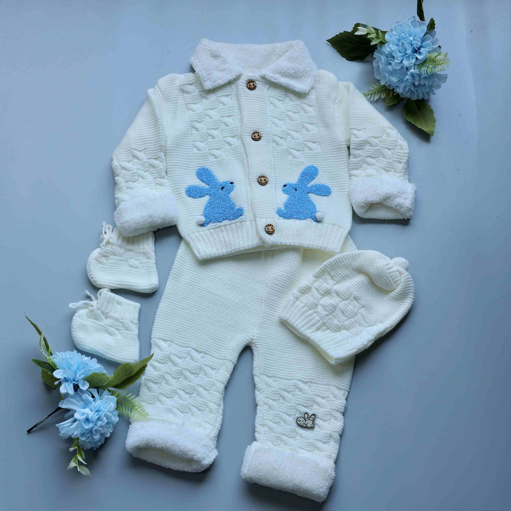 Blue Bunny Woolen Baby Set