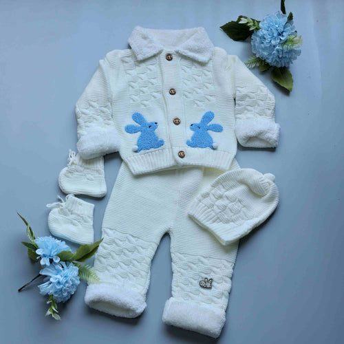 Blue Bunny Woolen Baby Set