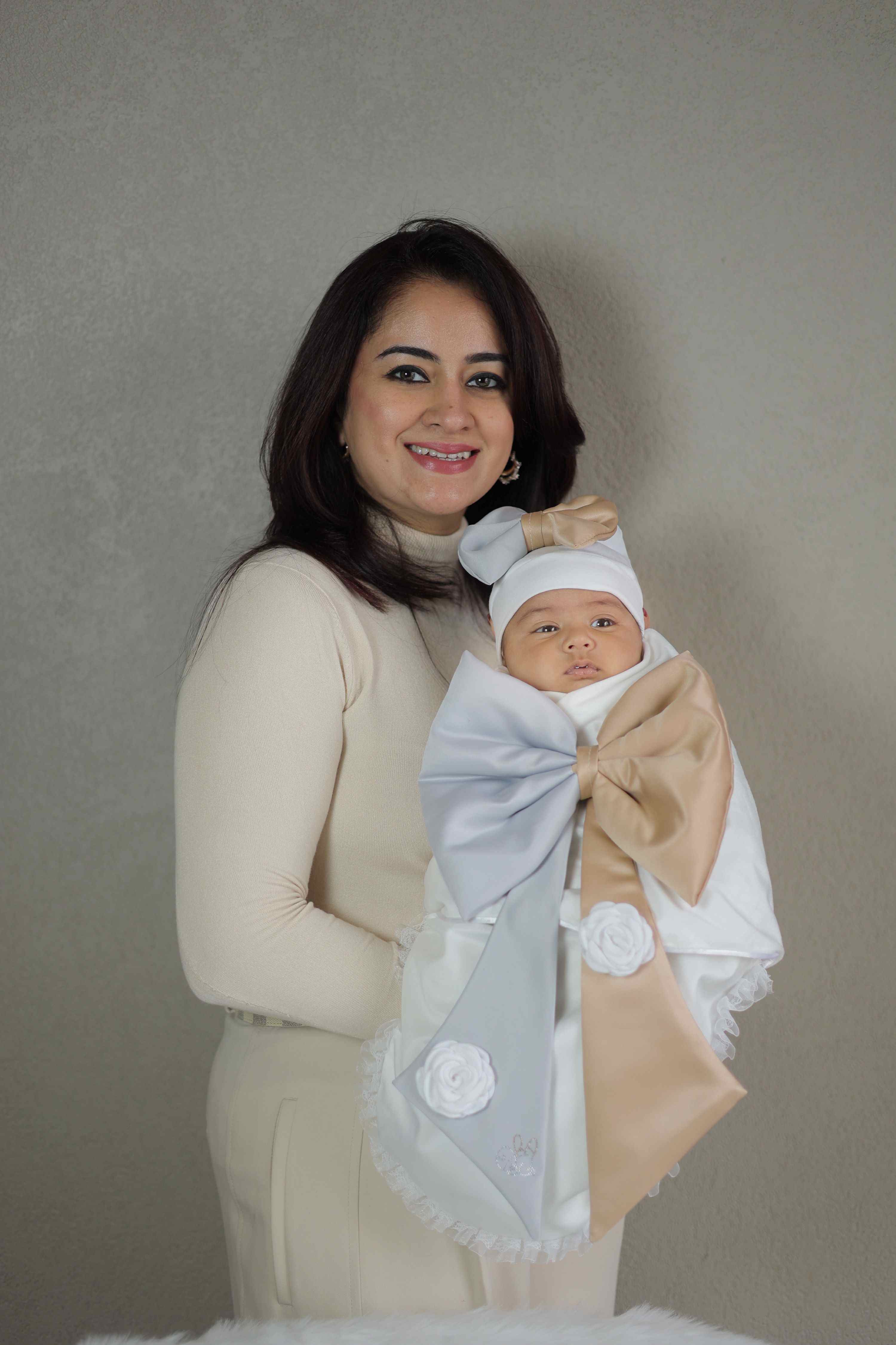 Luxe Dove Bow Swaddle Set