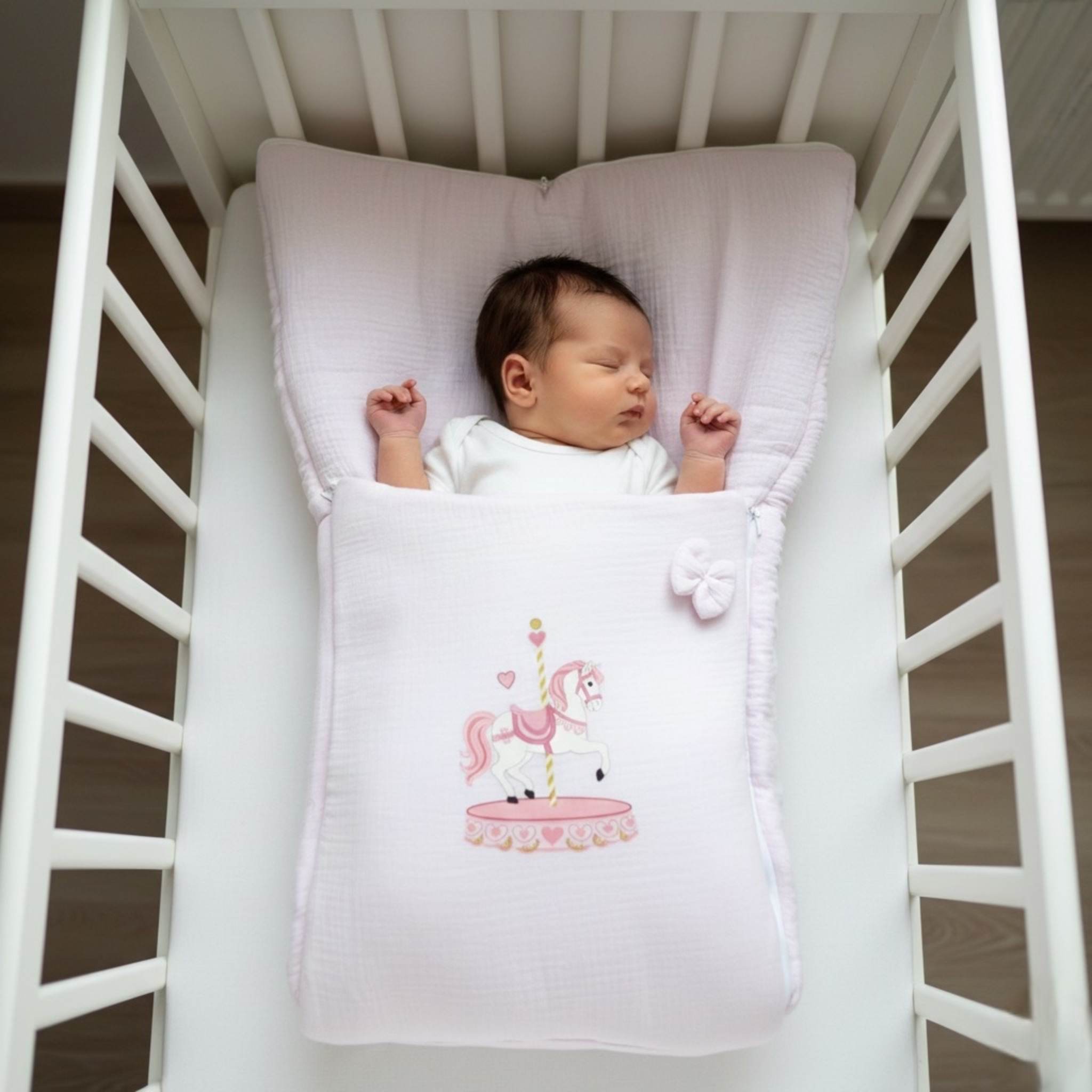 Blush Carousel Muslin Sleeping Bag