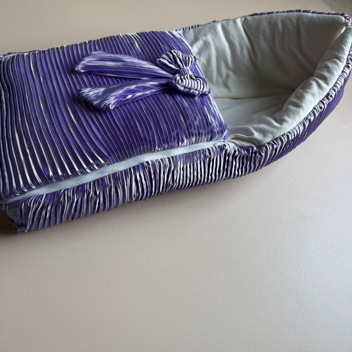 Amethyst Bloom Satin Pleated Sleeping Bag