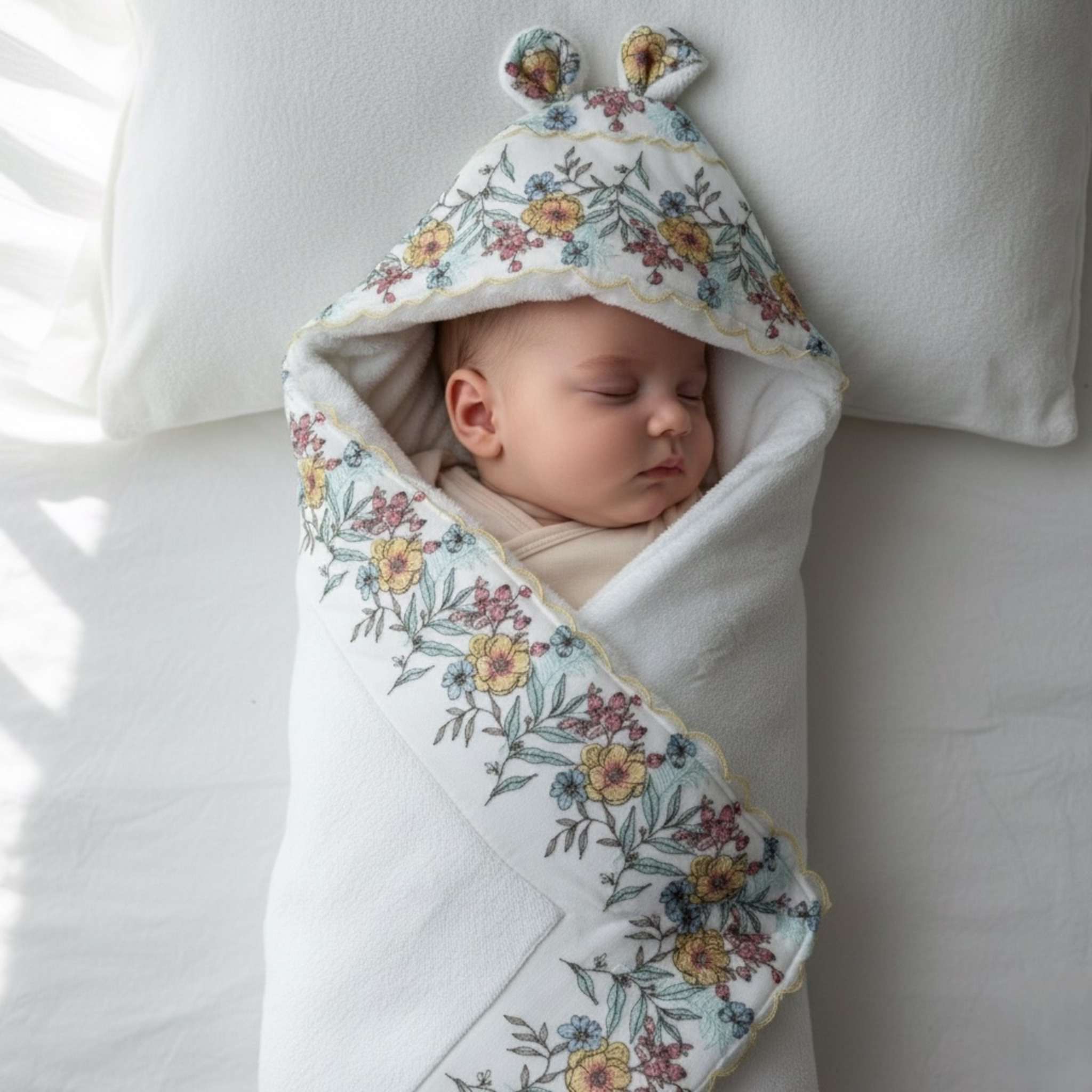 Ivory Bunny Bloom Luxe Wrap