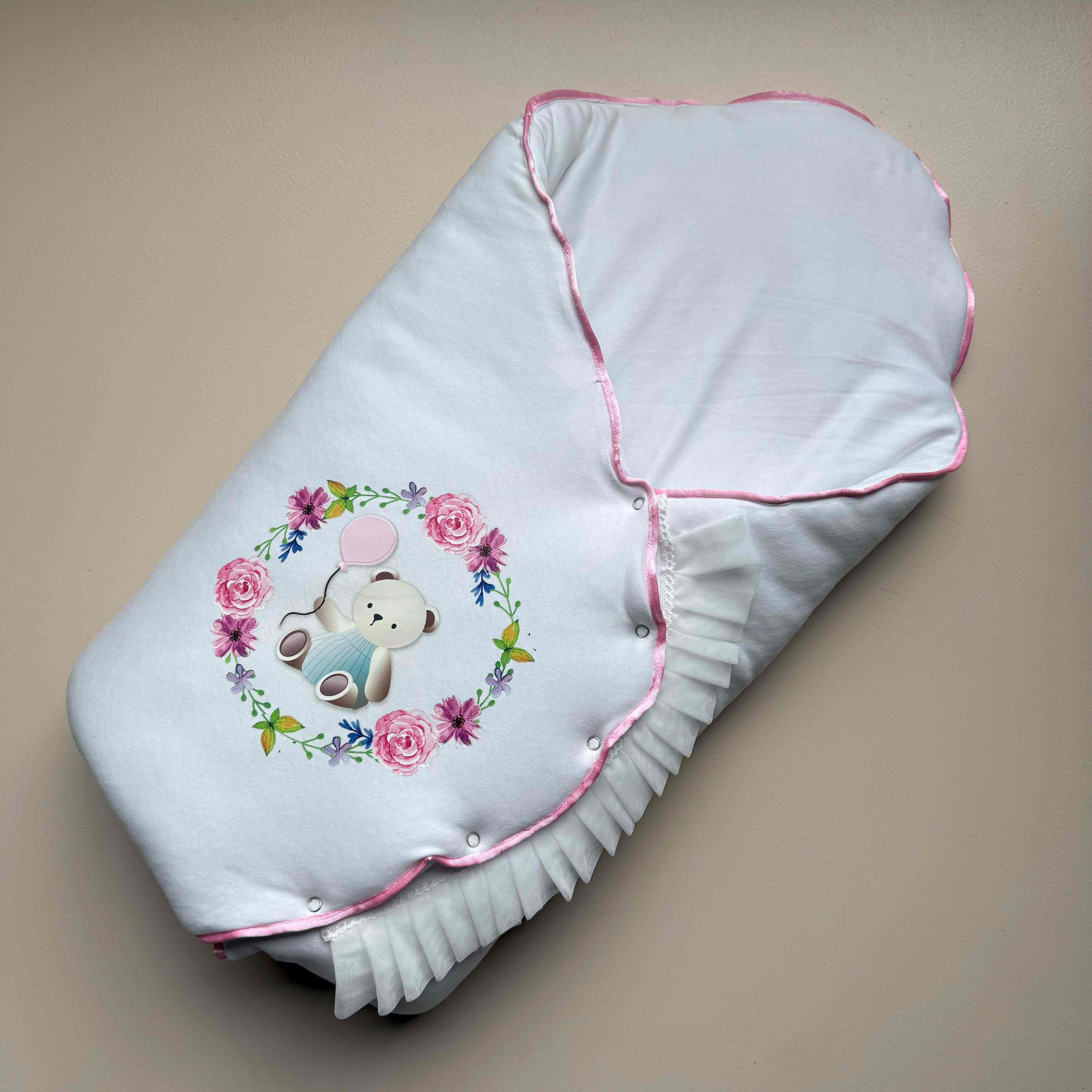 Teddy in Bloom Baby Drape