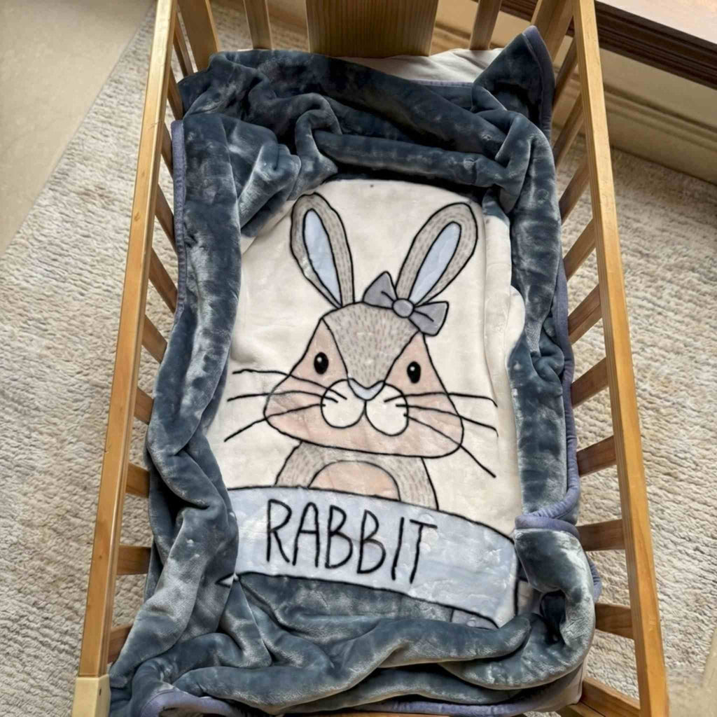 Baby Aroosa Grey Bunny Snuggle Blanket