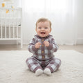 Blush Plaid Knit Baby Suit