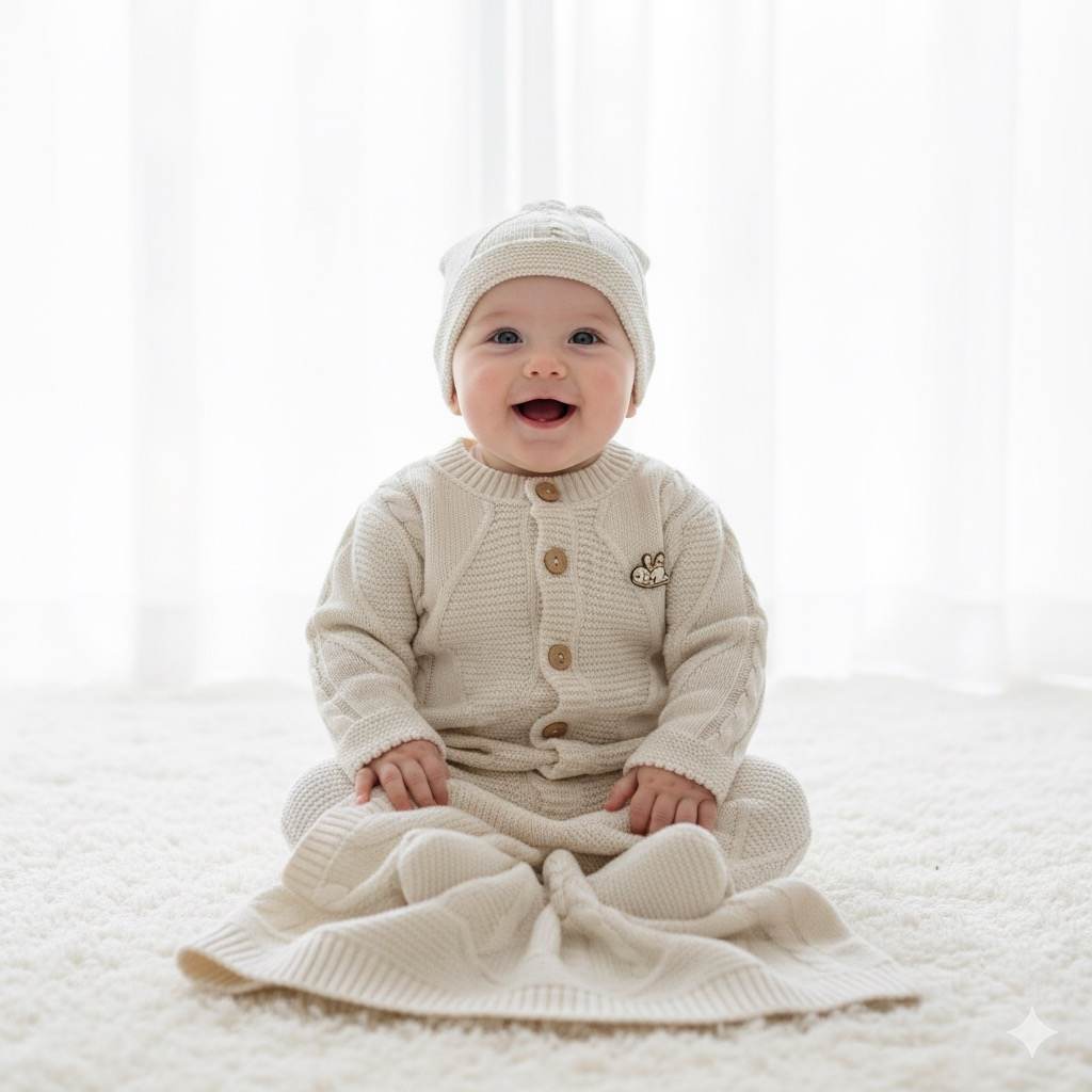 Cozy Sand Knitted Winter Set