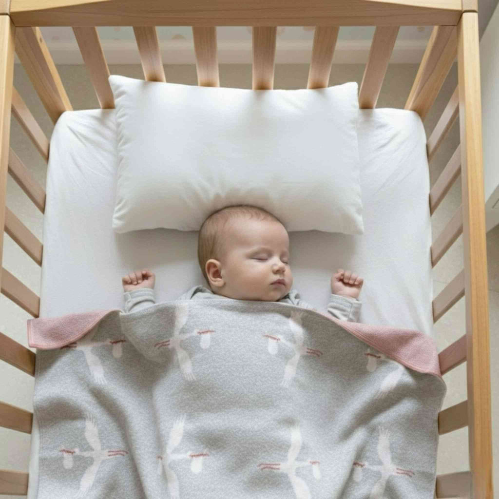 Little Stork Reversible Baby Blanket