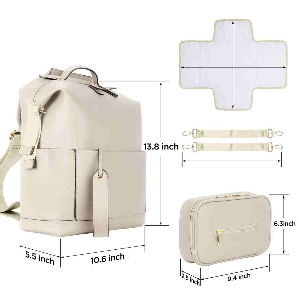 Pearl Luxe Leather Diaper Bag